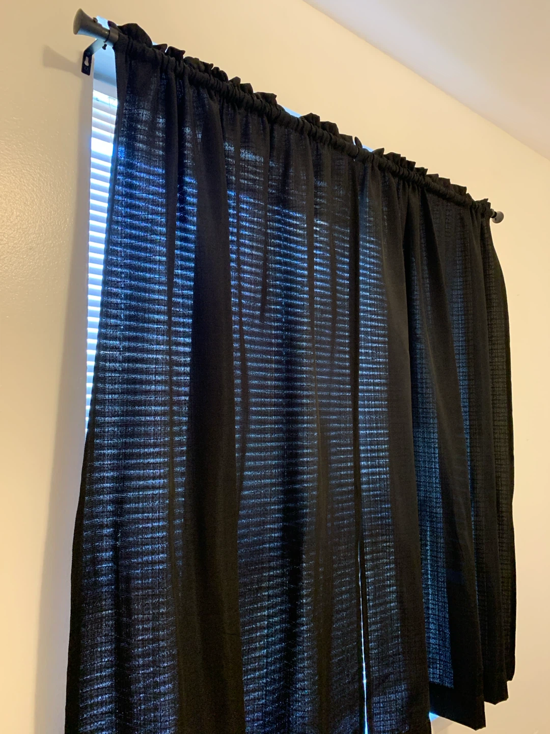 Short black curtains
