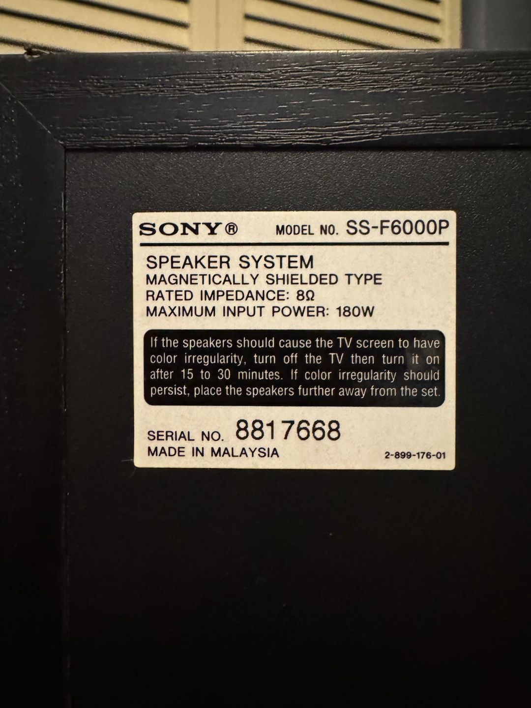 Sony SSF-6000 Floorstanding Speakers - photo 3