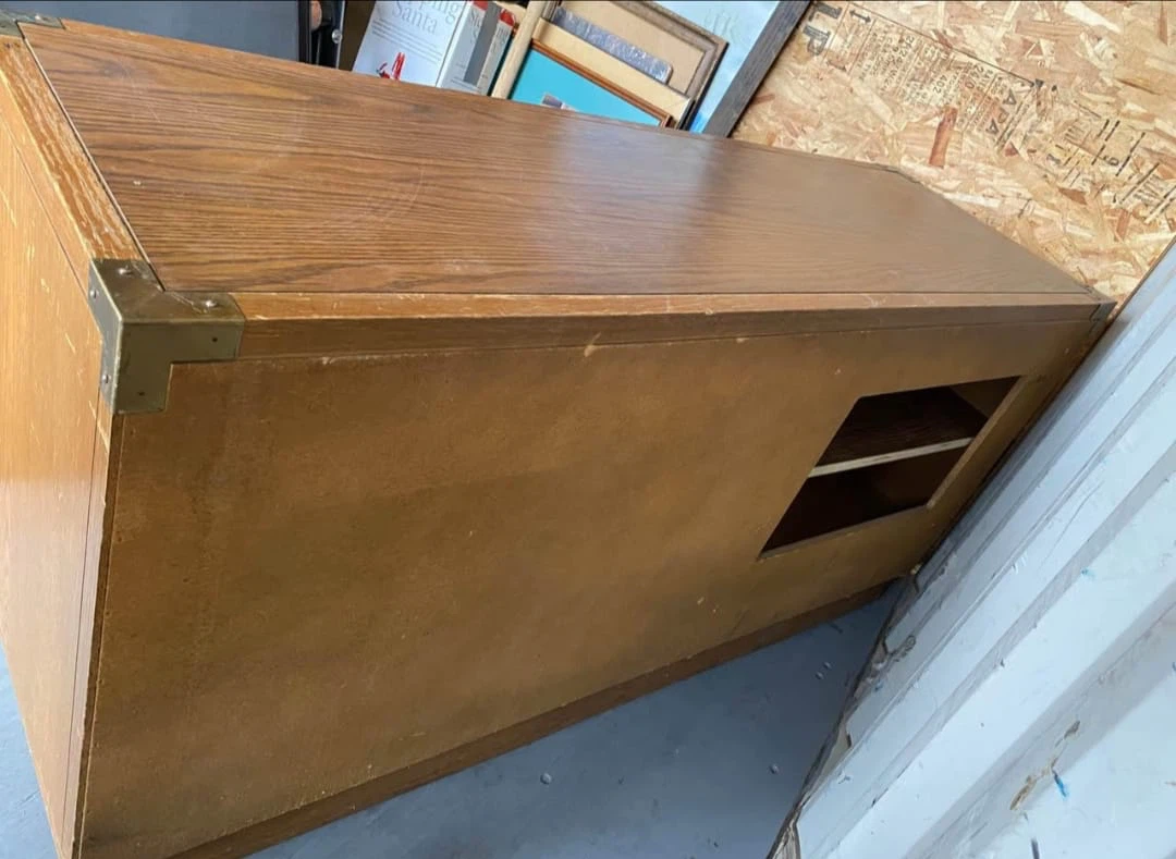 Wooden Dresser with 3 Drawers and Shelves - photo 2