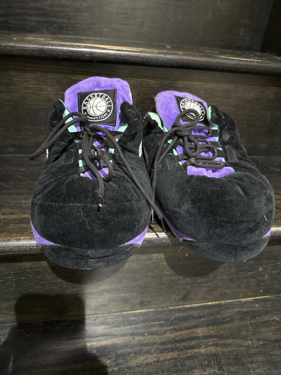 Black Basketball Slippers - Size Large