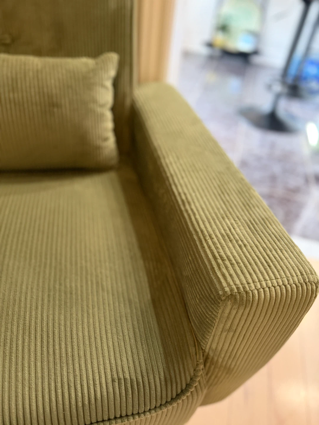 Modern Modular LAF Sofa Section – Olive Green Corduroy - photo 2