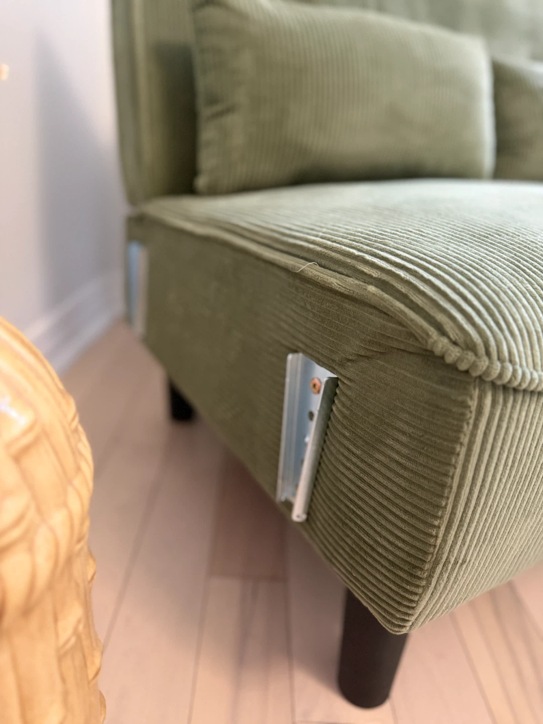 Modern Modular LAF Sofa Section – Olive Green Corduroy - photo 4