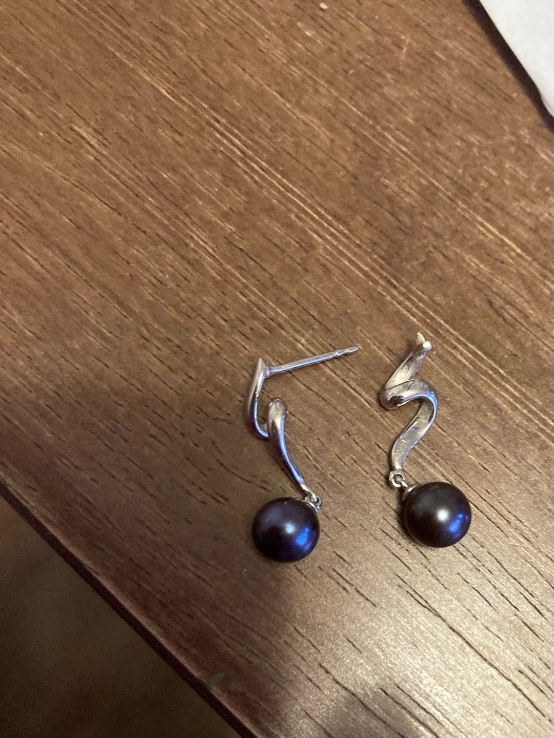 14K White Gold & Tahitian Pear Earrings OBO