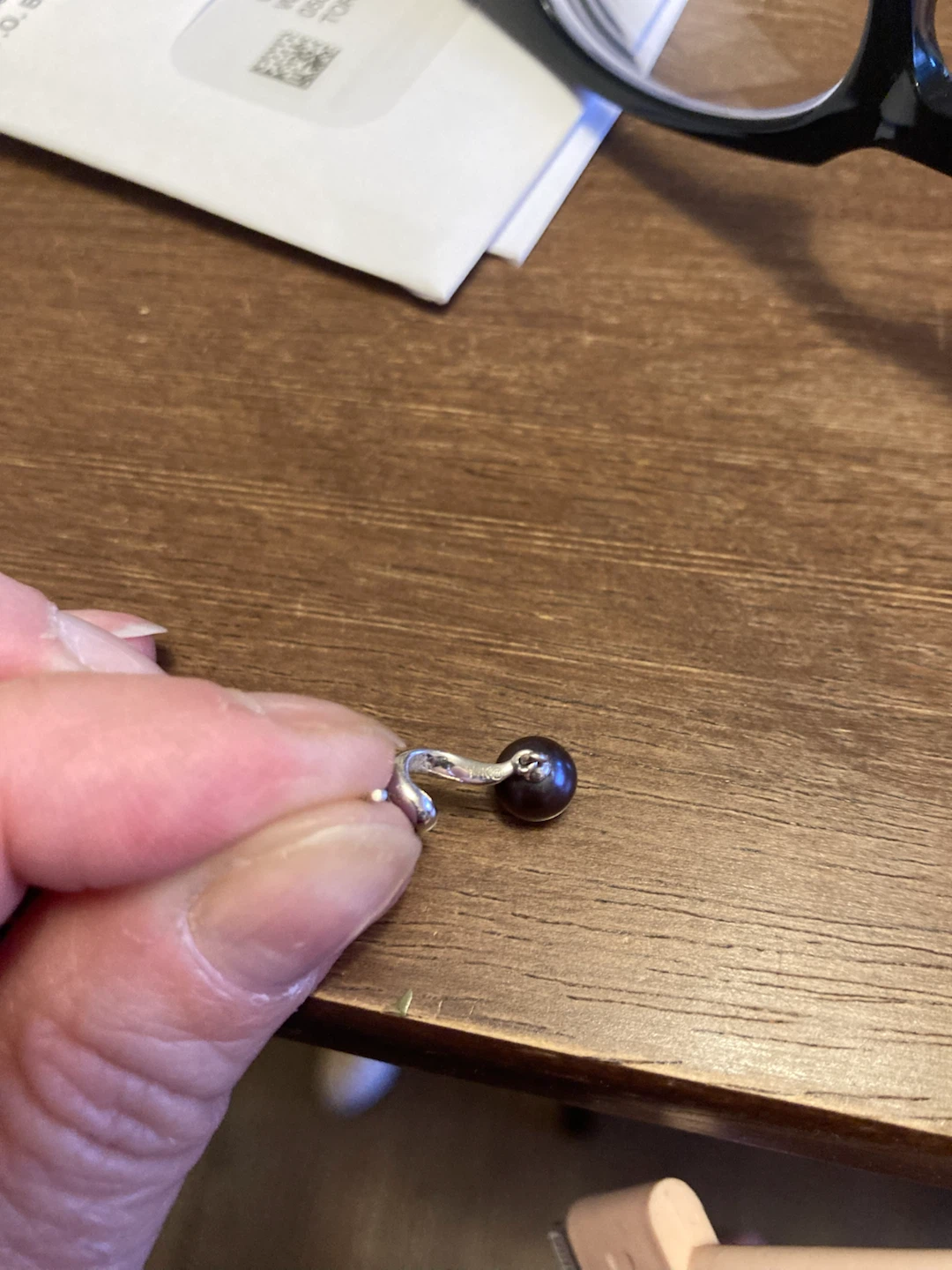 14K White Gold & Tahitian Pear Earrings OBO - photo 2