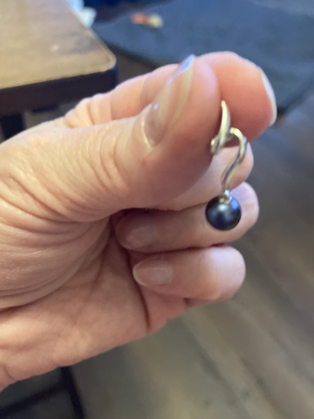 14K White Gold & Tahitian Pear Earrings OBO - photo 3