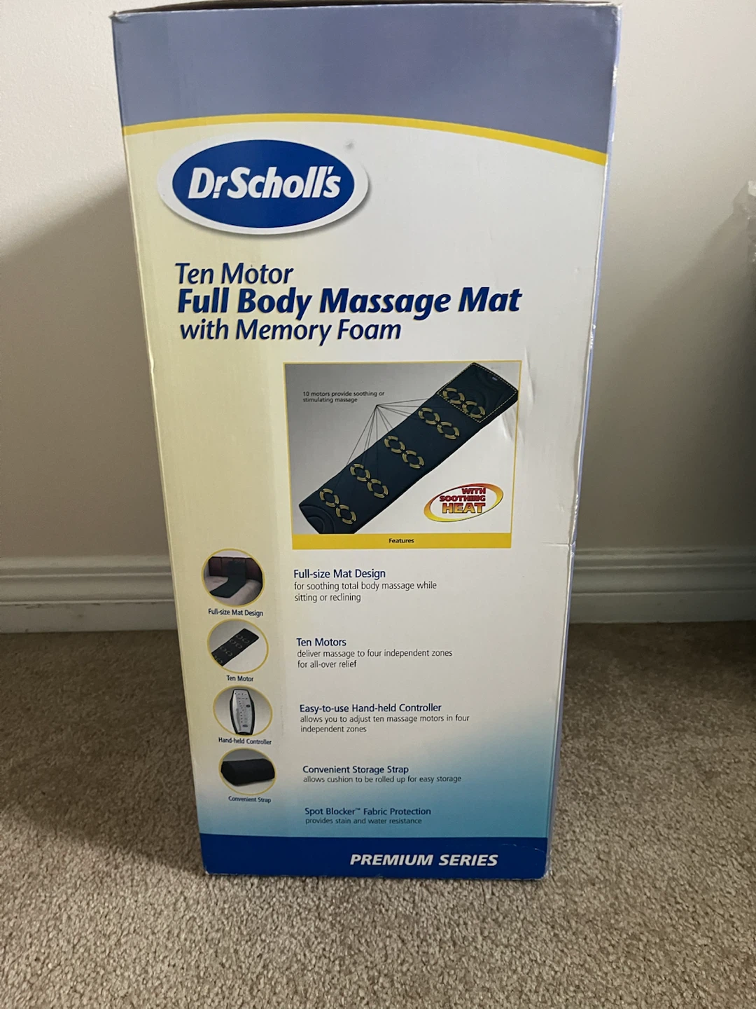Ten Motor Full Body Massage Mat with Memory Foam