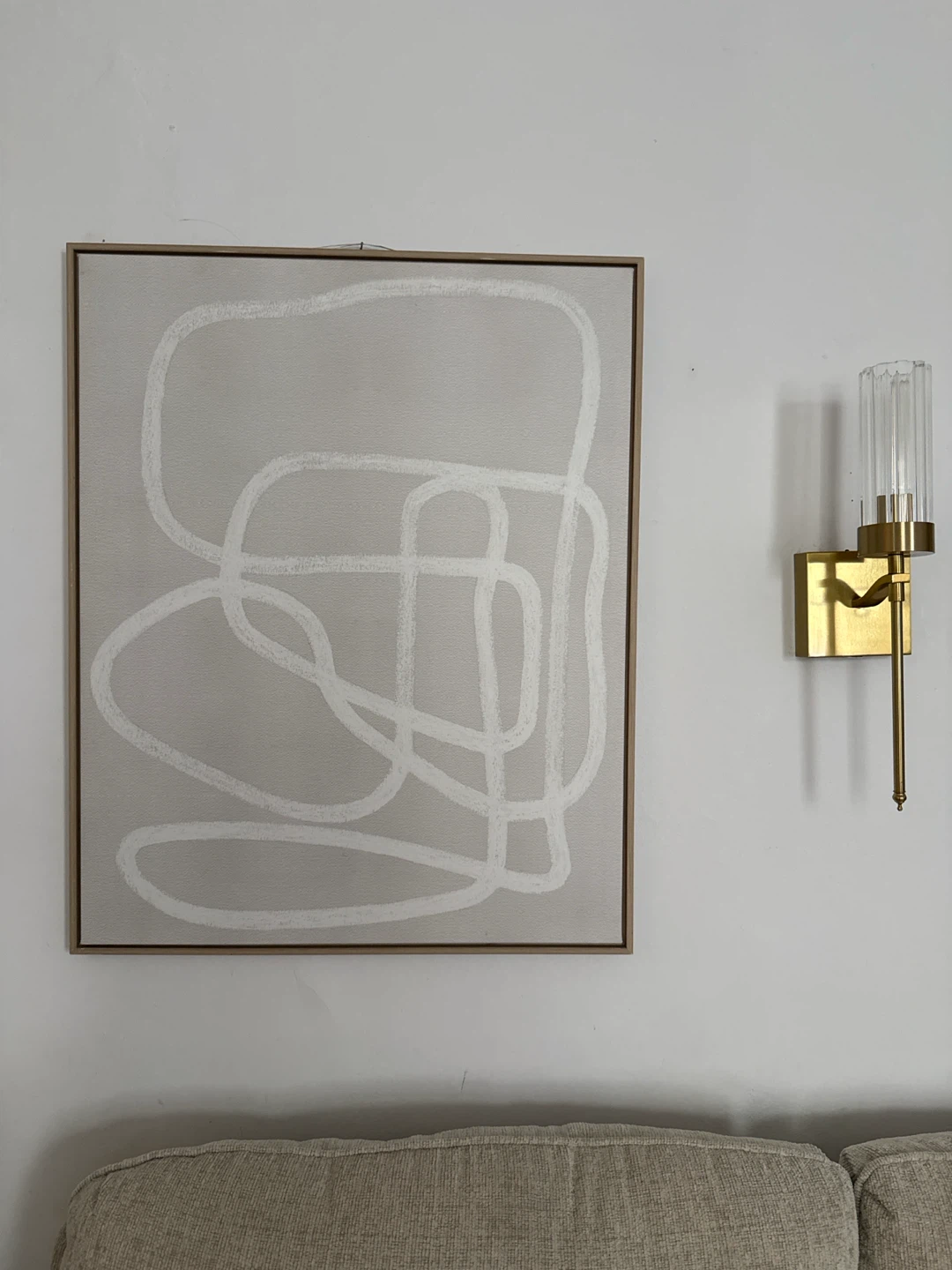 Framed Canvas Wall Art - Abstract Line Design