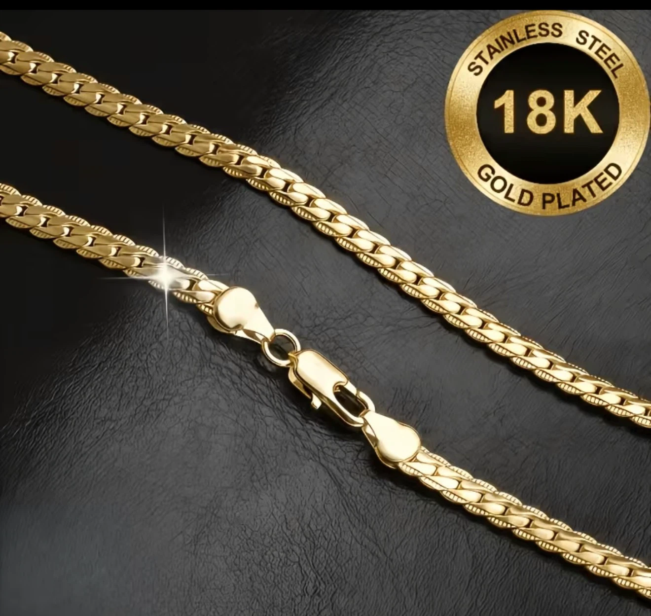 18K Gold Plated Stainless Steel Chain Necklace