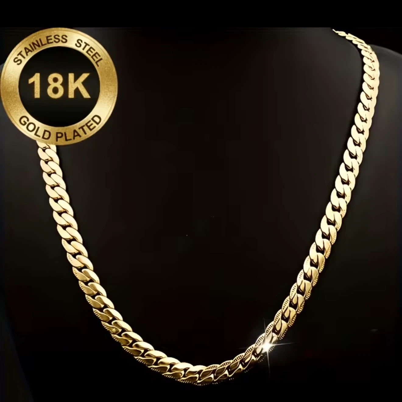 18K Gold Plated Stainless Steel Chain Necklace - photo 2