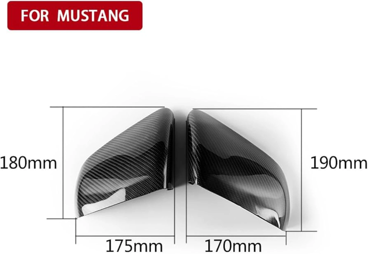 Carbon Fiber Side Mirror Covers for Ford Mustang 2015-2022 - photo 2
