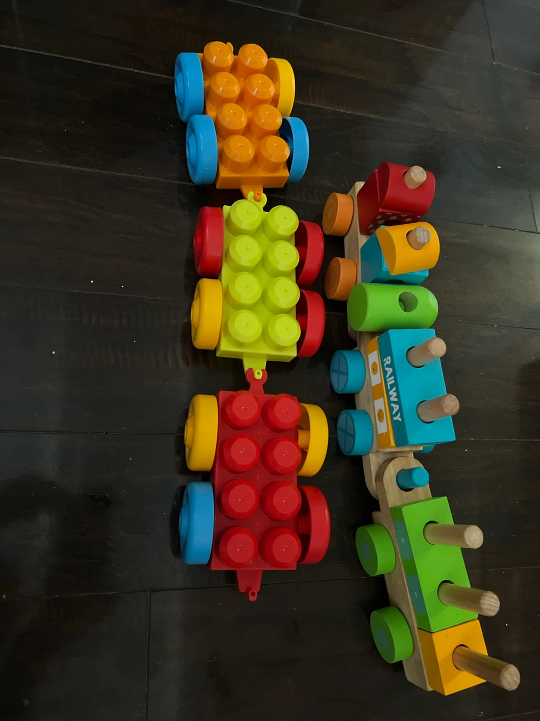 Wooden & Plastic Train Toy Set