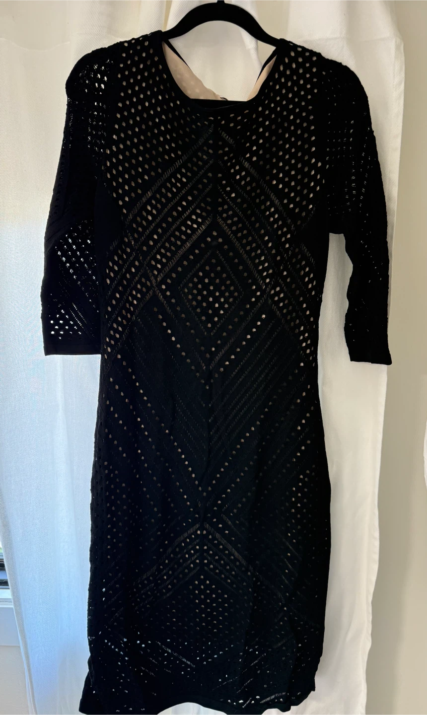 Calvin Klein Black Crochet Dress