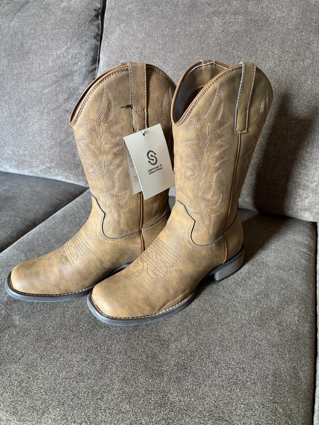 New SheSole Women's Extra Wide Calf Brown