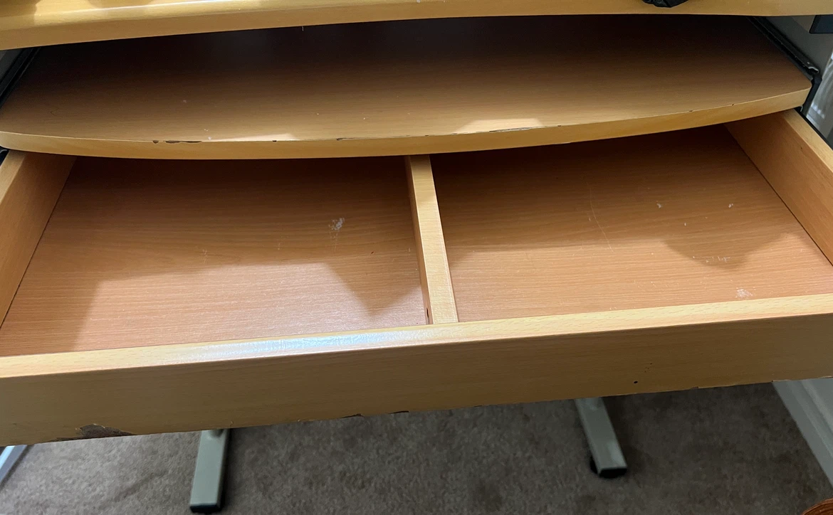 Wooden Computer Desk with Shelves - photo 2