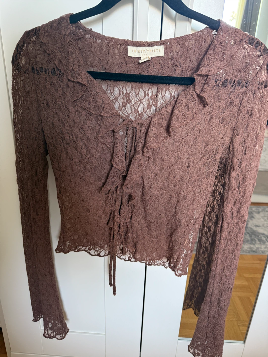 Thirty/Thirty brown lace top  S