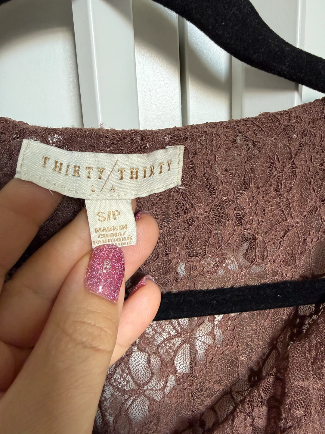 Thirty/Thirty brown lace top  S - photo 2