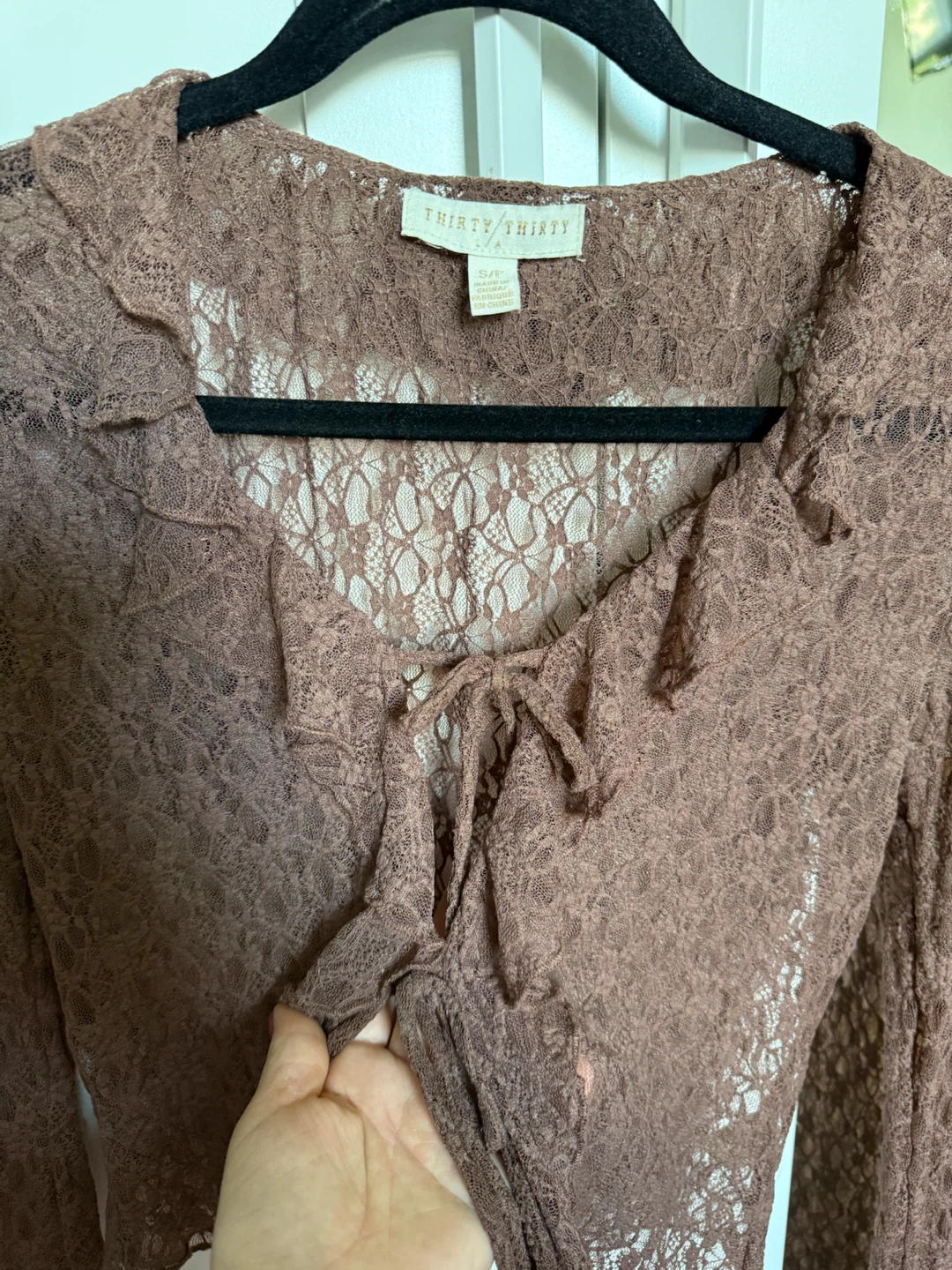 Thirty/Thirty brown lace top  S - photo 4