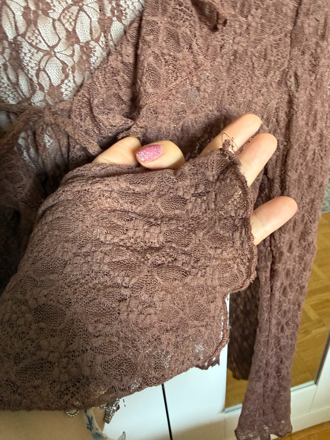 Thirty/Thirty brown lace top  S - photo 5
