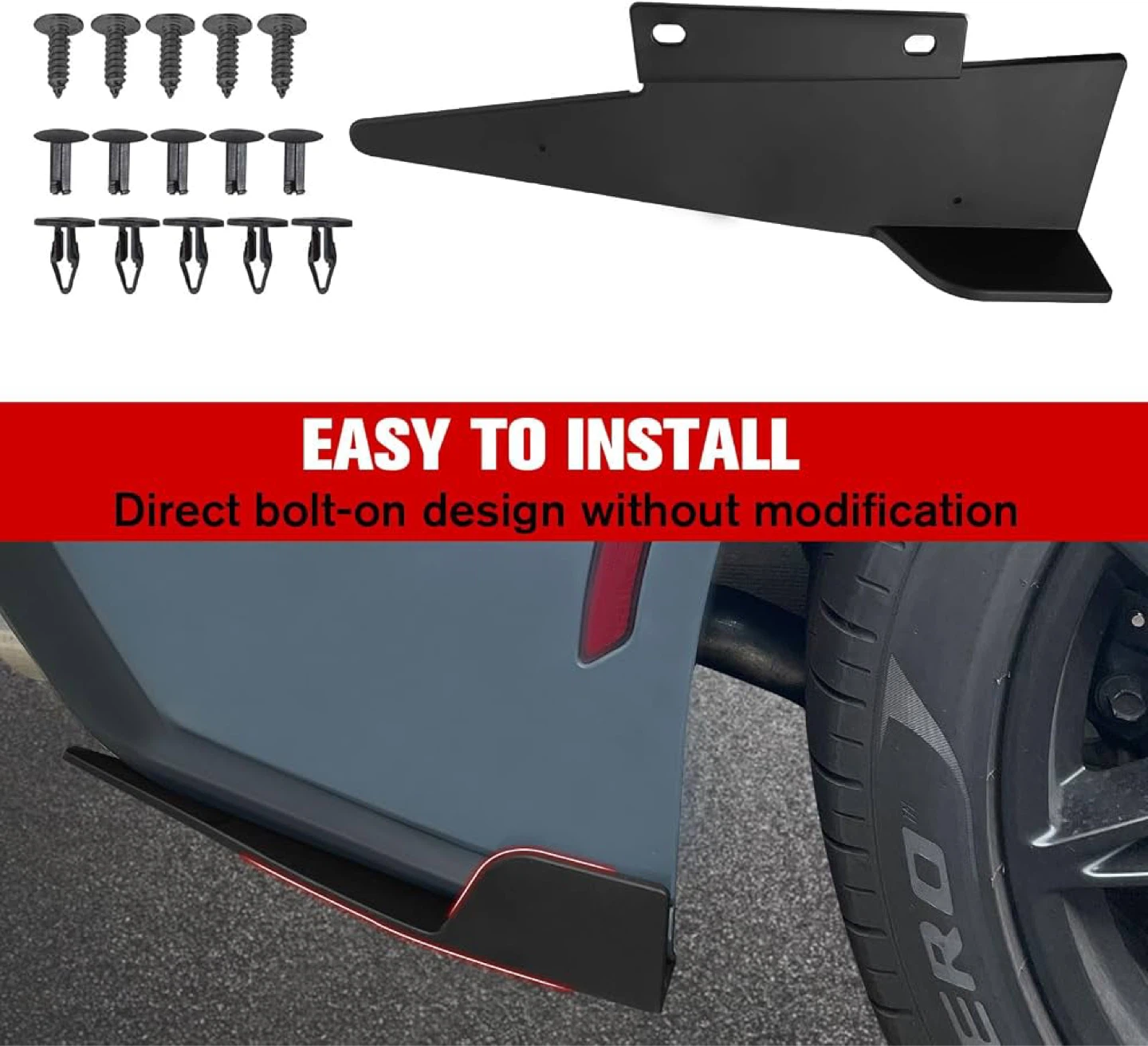Rear Side Skirt Rocker Winglet for Mustang 2024 2025 - BNIB - photo 3