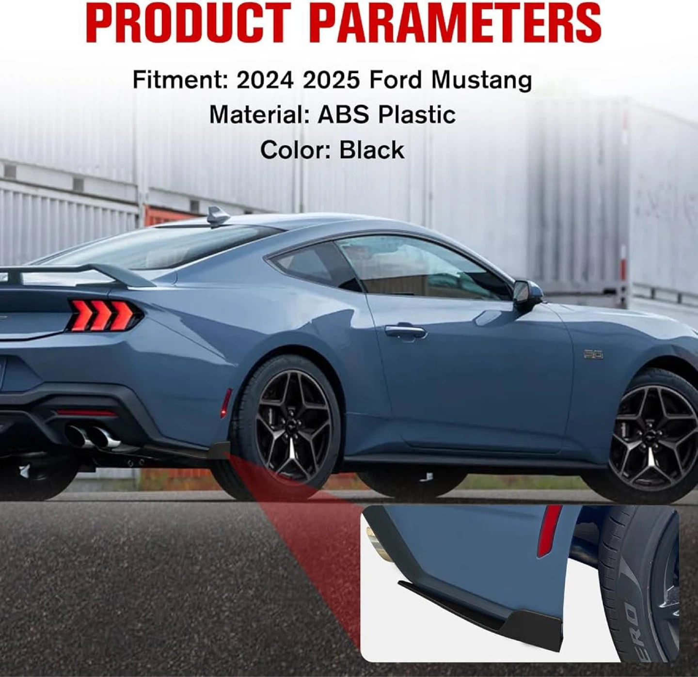 Rear Side Skirt Rocker Winglet for Mustang 2024 2025 - BNIB - photo 4