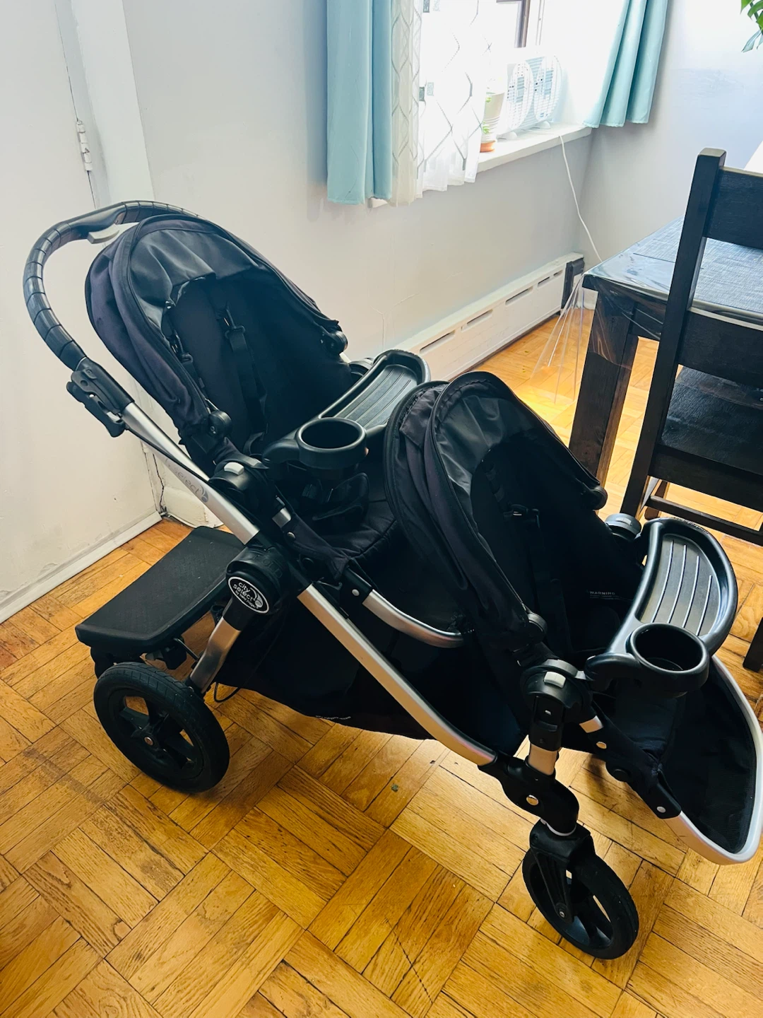 City Select Double Stroller w/ Glider and snack bars