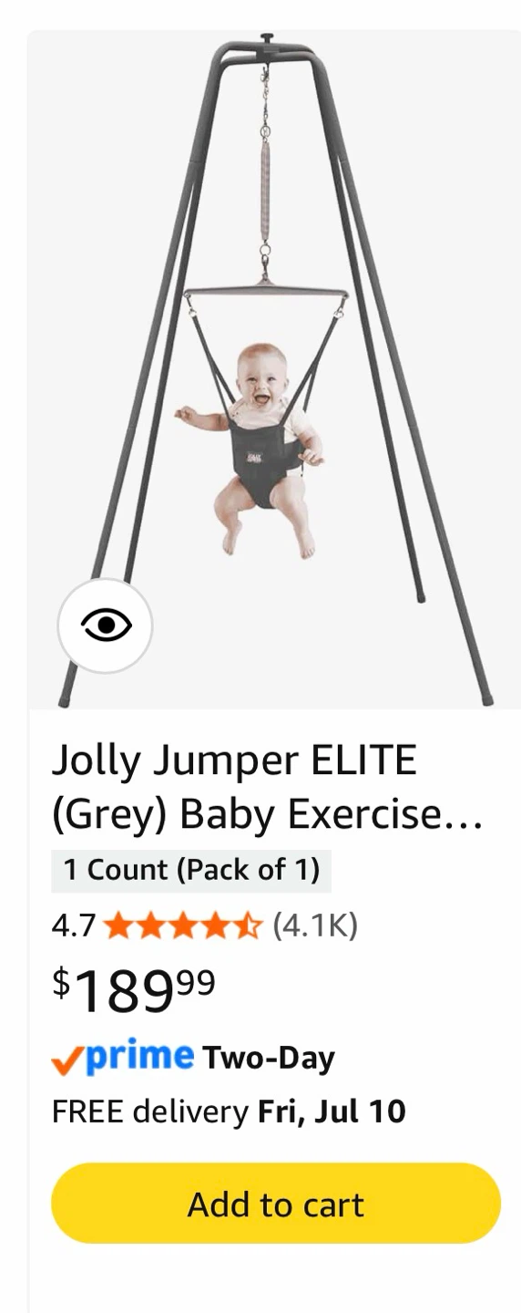 Jolly Jumper ELITE (Grey) Baby Exerciser - photo 2