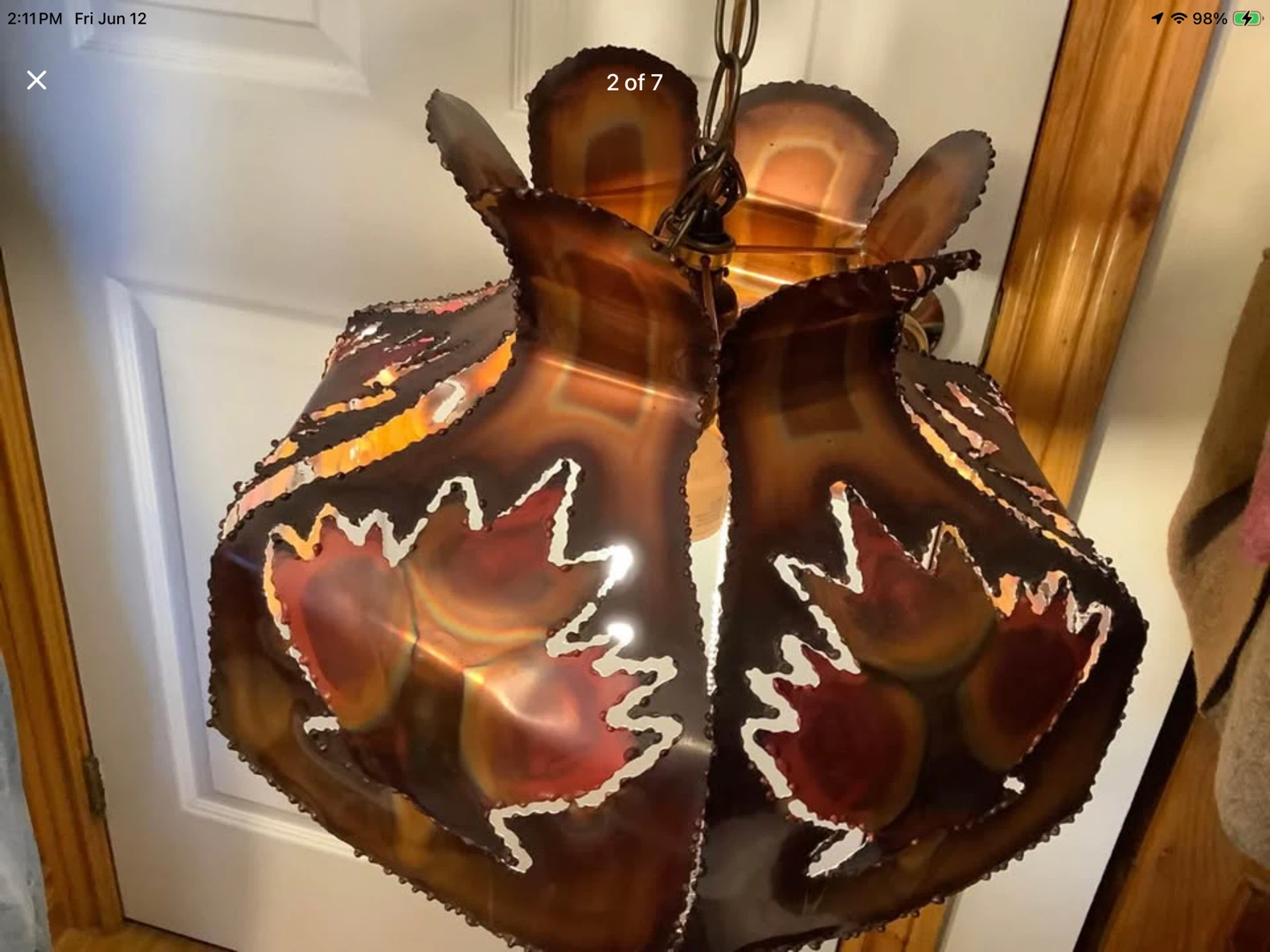 Unique MCM Brutalist Style Torch Cut Copper Pendant Light 🐞 - photo 2