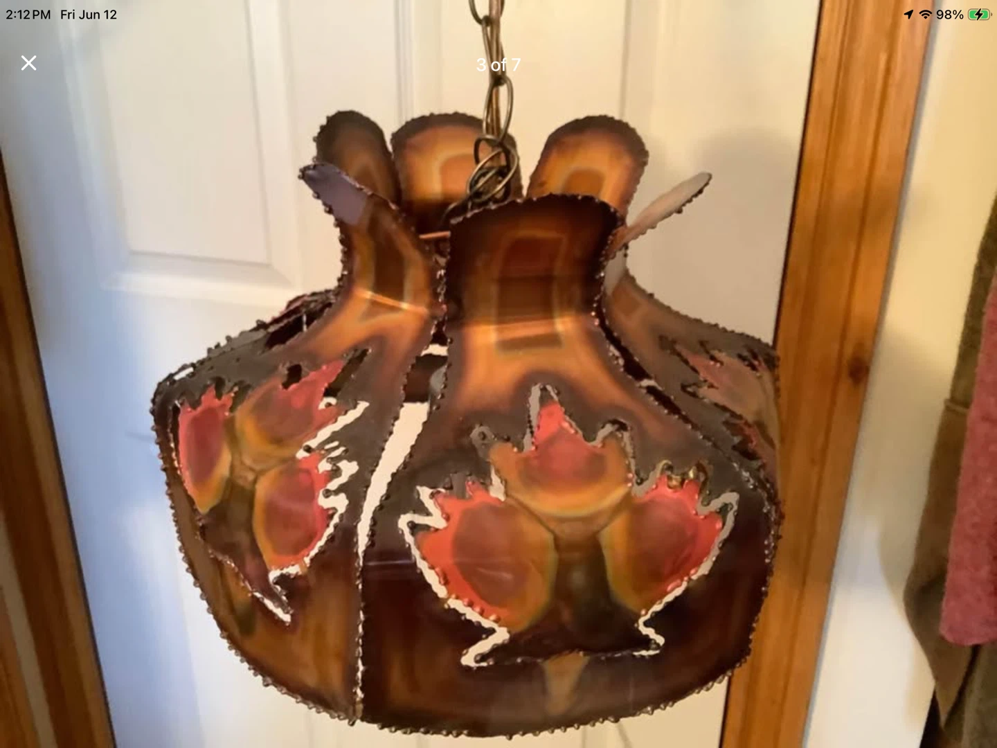 Unique MCM Brutalist Style Torch Cut Copper Pendant Light 🐞 - photo 4