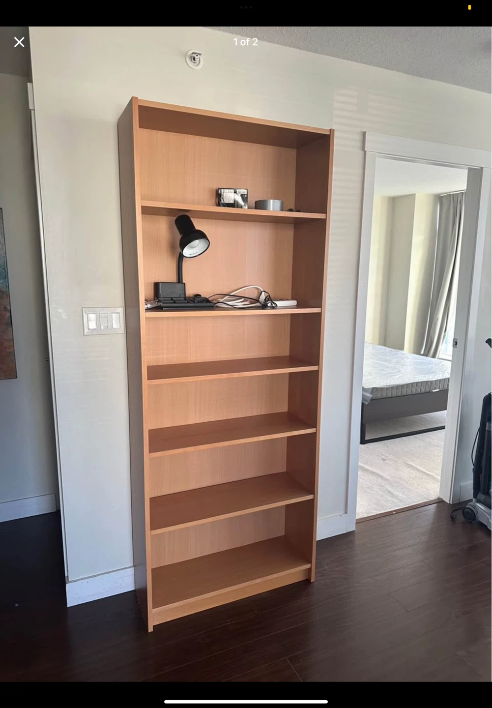 Light Wood Bookshelf with 7 Shelves - photo 2