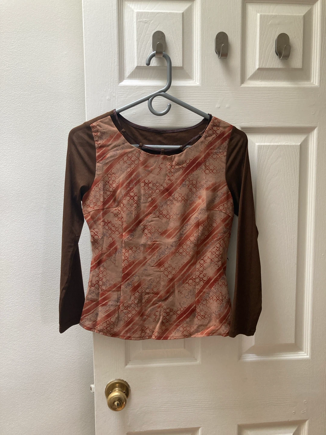 Long Sleeve Blouse with Abstract Print