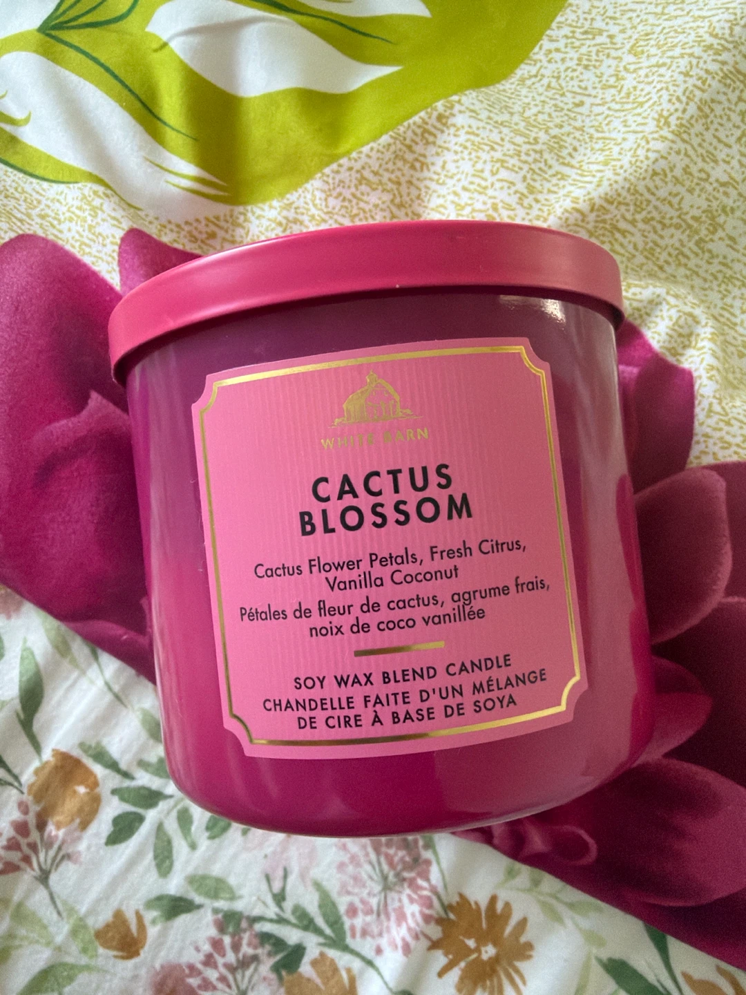 Bath& Bodyworks White Barn Cactus Blossom Soy Wax Blend Candle