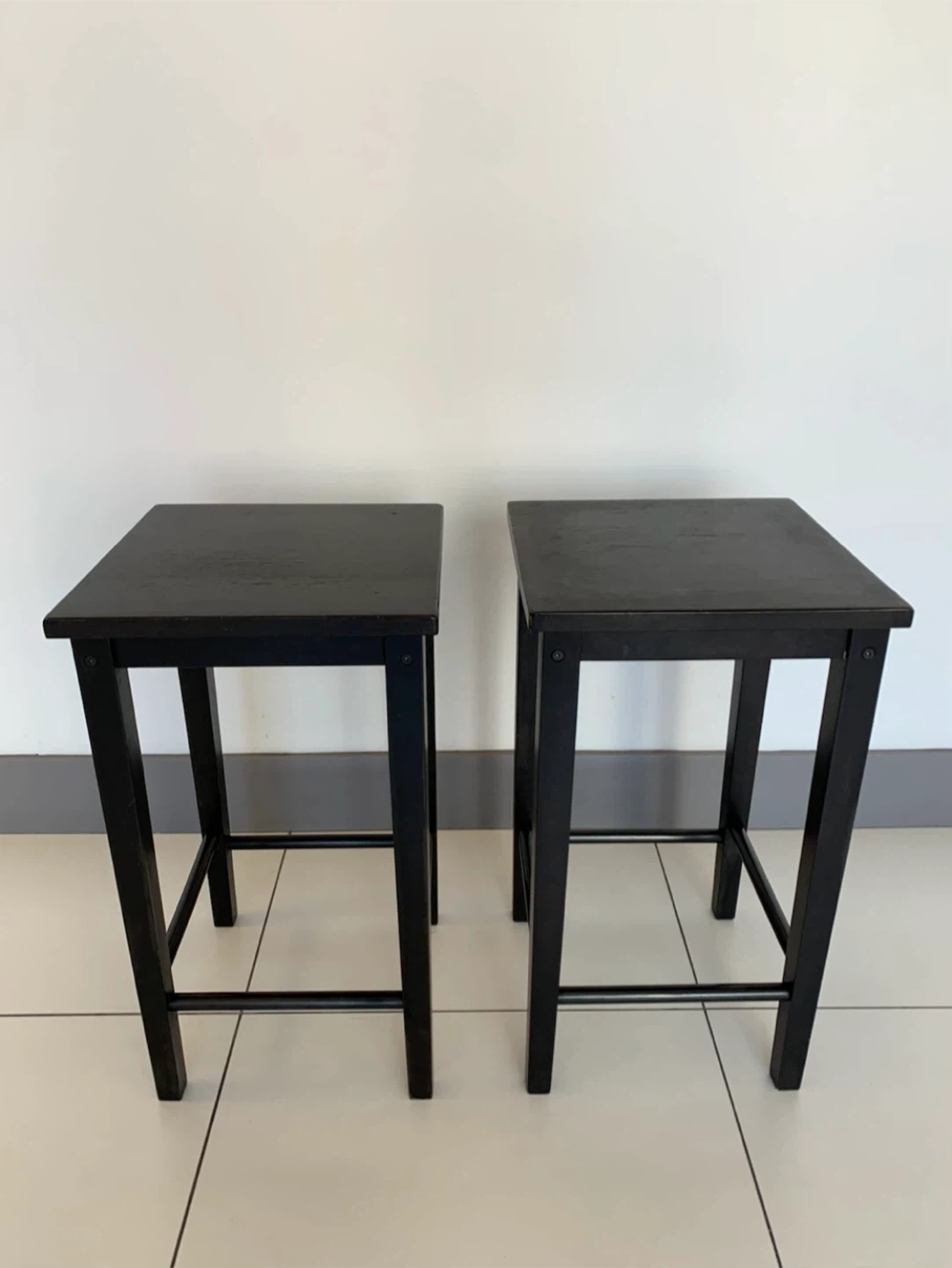 Set of 2 IKEA Black Bar Stools - photo 2