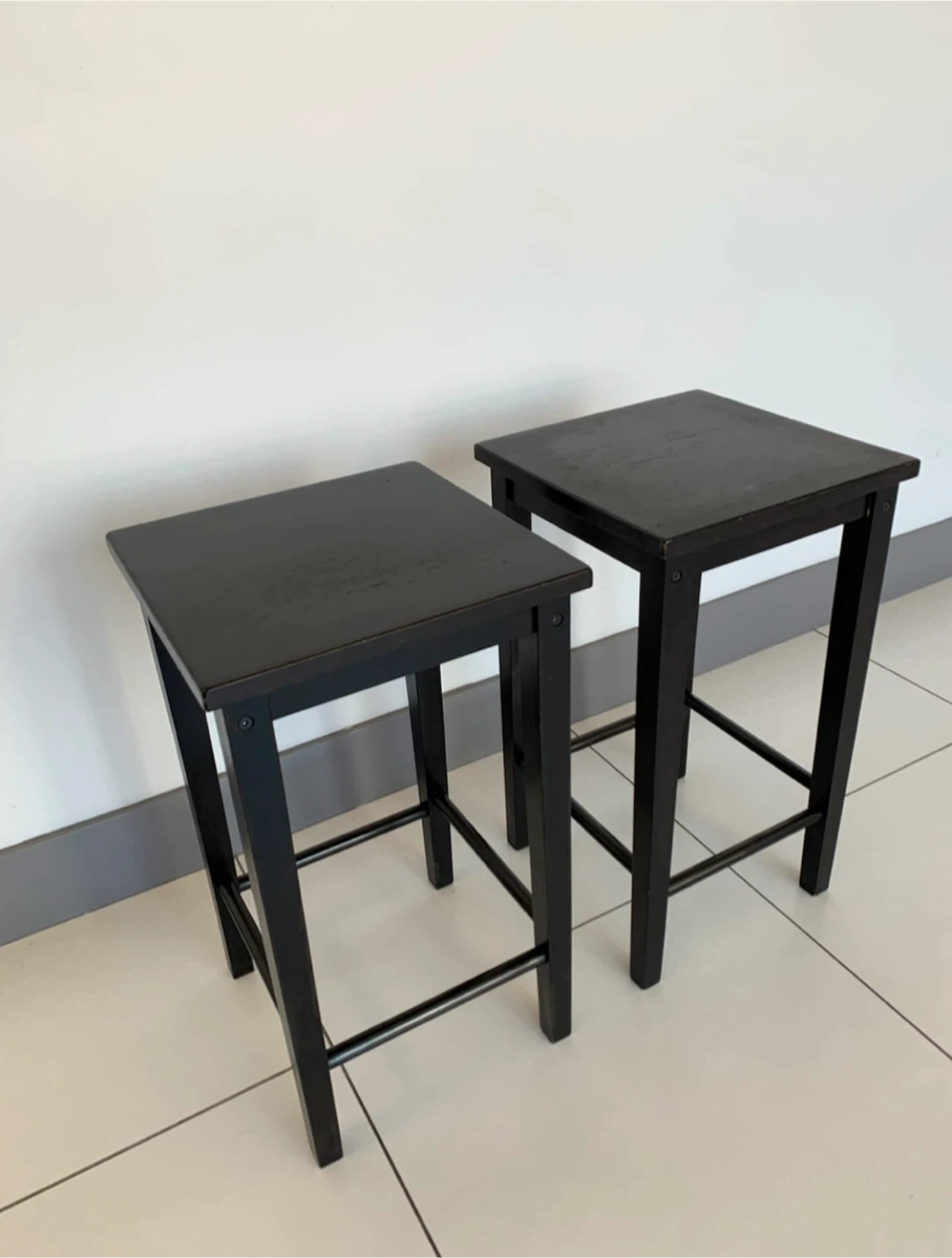 Set of 2 IKEA Black Bar Stools - photo 3