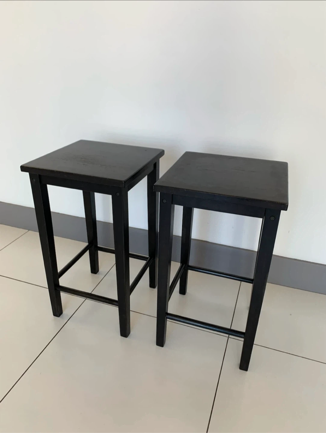 Set of 2 IKEA Black Bar Stools - photo 4