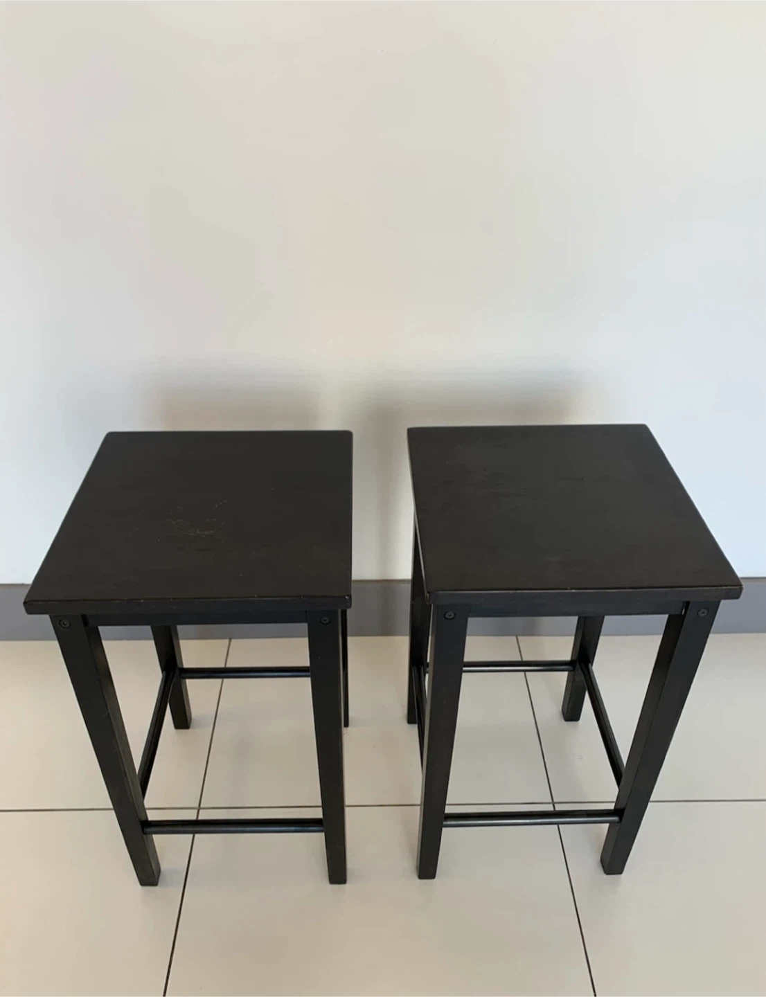 Set of 2 IKEA Black Bar Stools - photo 5