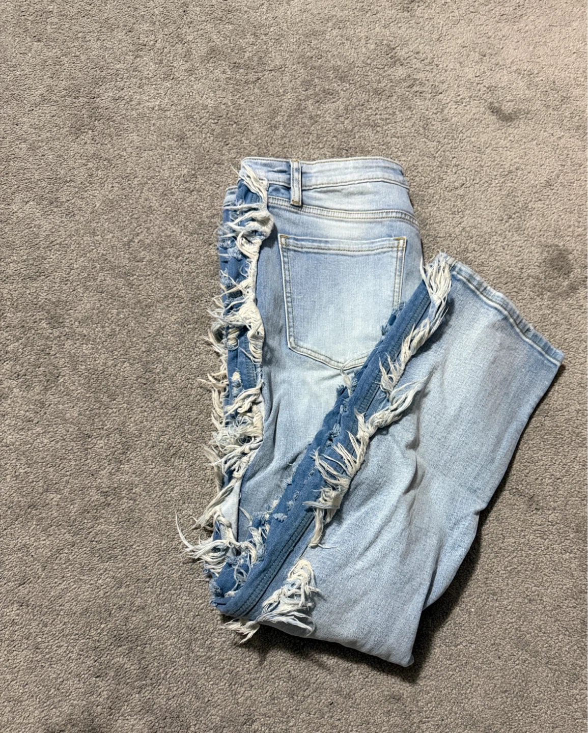 NOVA MEN Distressed Fringe Jeans