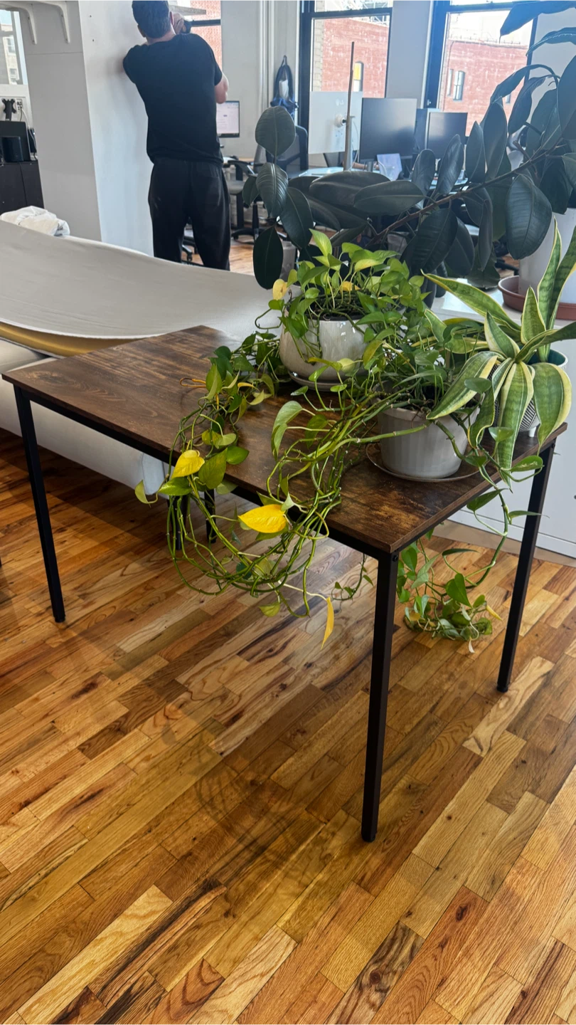 Wooden Dining Table + 2 Benches