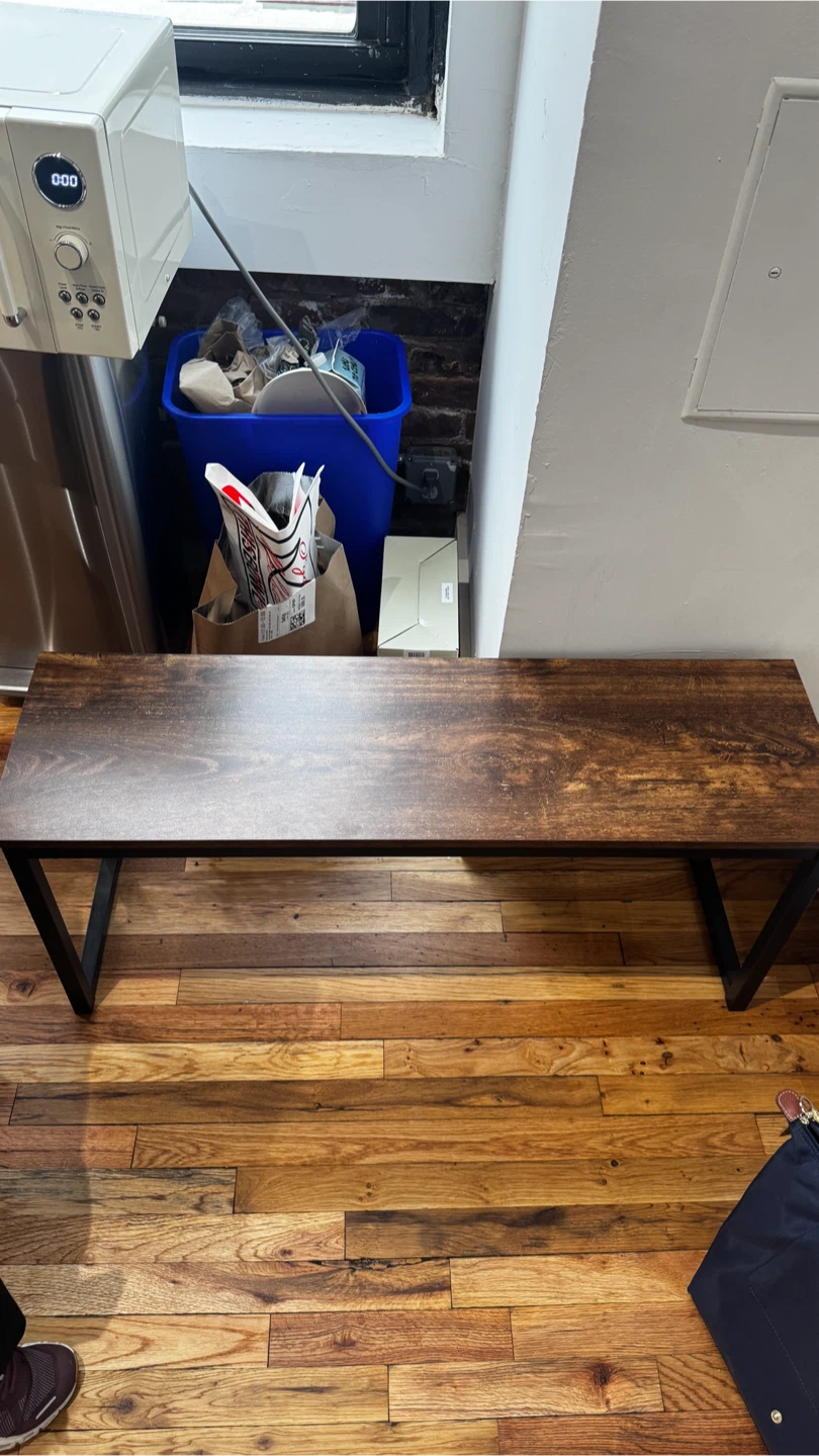 Wooden Dining Table + 2 Benches - photo 2