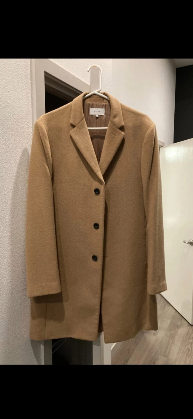 Reiss Wool Blend Coat - Camel