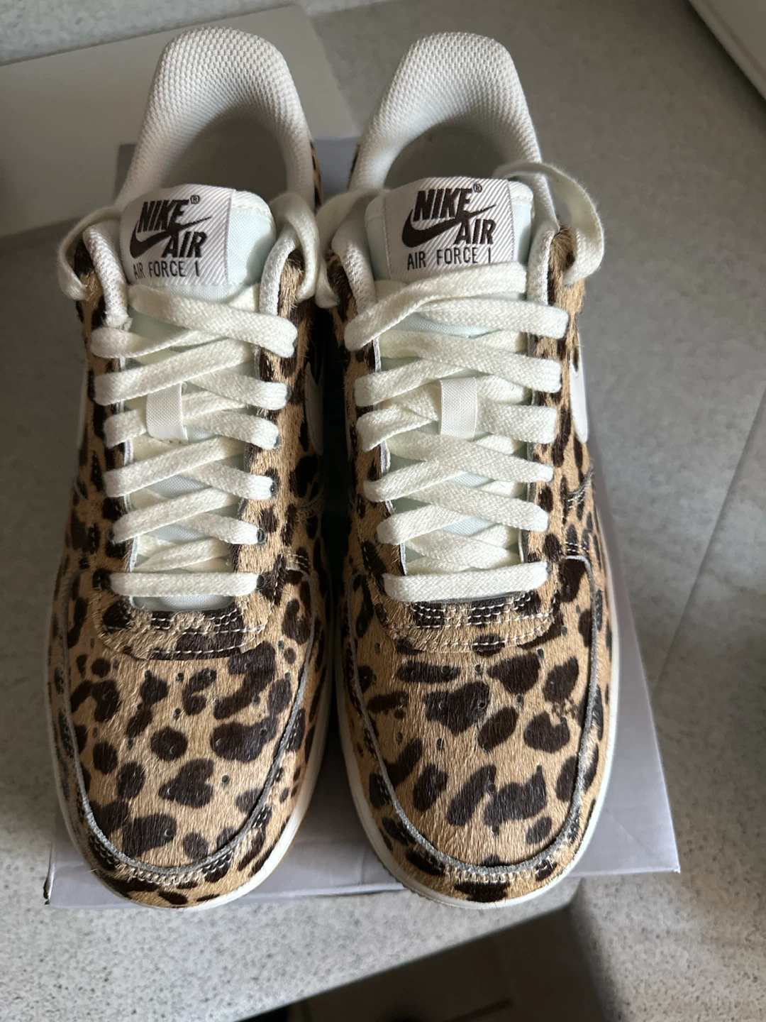 Nike Air Force 1 '07 Leopard Print Fur Sneakers - photo 2
