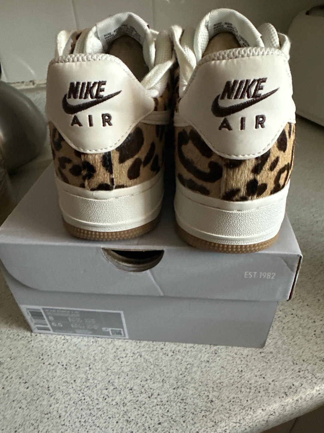 Nike Air Force 1 '07 Leopard Print Fur Sneakers - photo 3