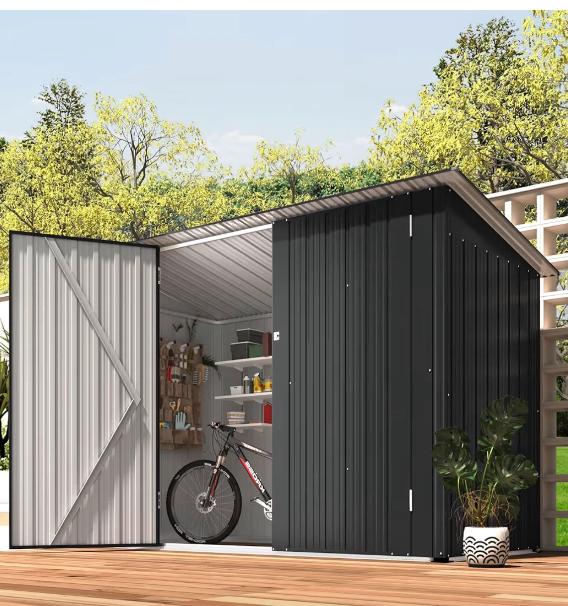 22.5 Sq.Ft. Metal Outdoor Storage Shed