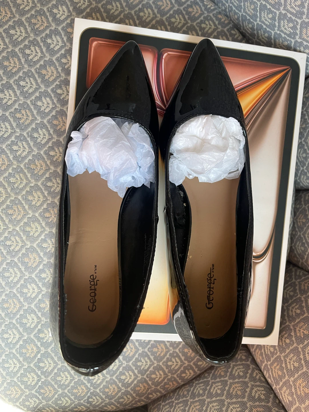 George Women's Black Patent Heels Size 7 - photo 3