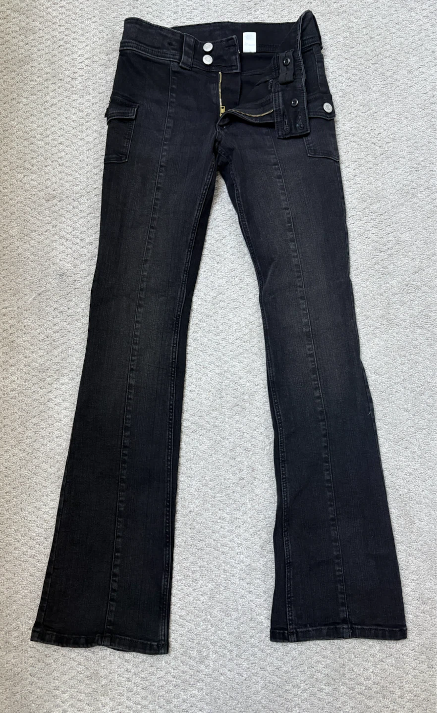 H&M Black Bootcut Low Rise Jeans