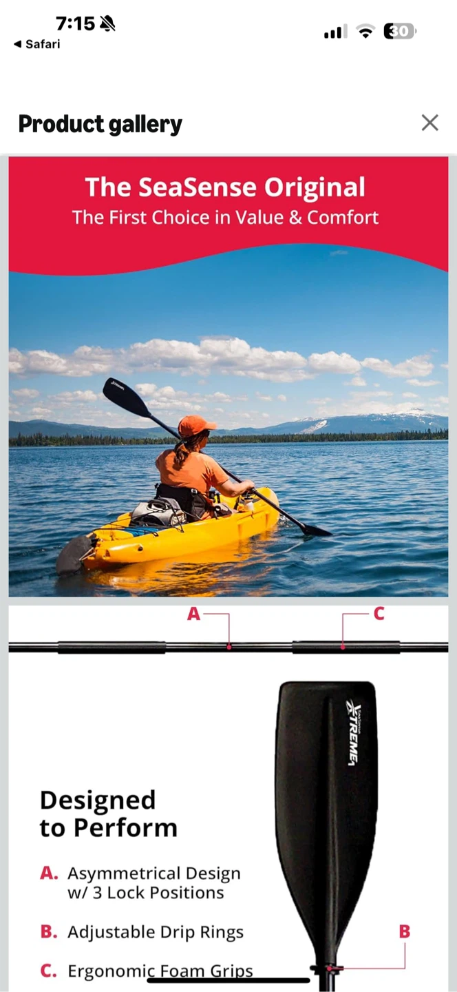 SeaSense Original Kayak Paddle - photo 3