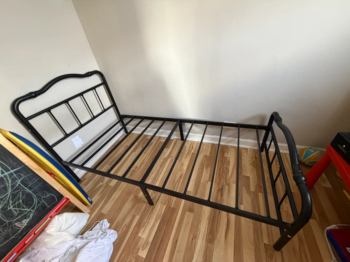 Black Metal Twin Bed Frame - photo 2