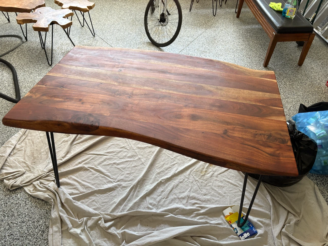 Live Edge Acacia Wood Dining Table with Six Chairs - photo 2