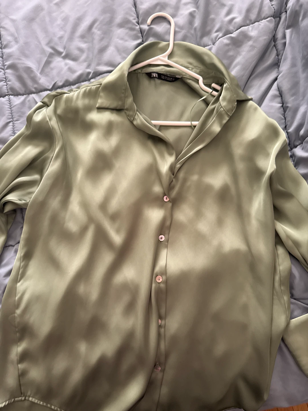 ZARA Satin Button-Up Shirt