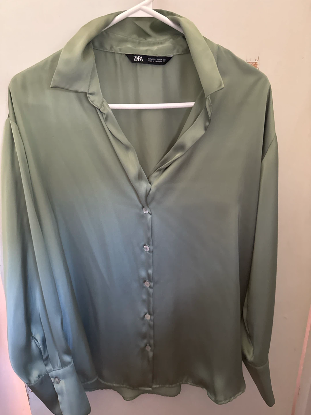 ZARA Satin Button-Up Shirt - photo 2