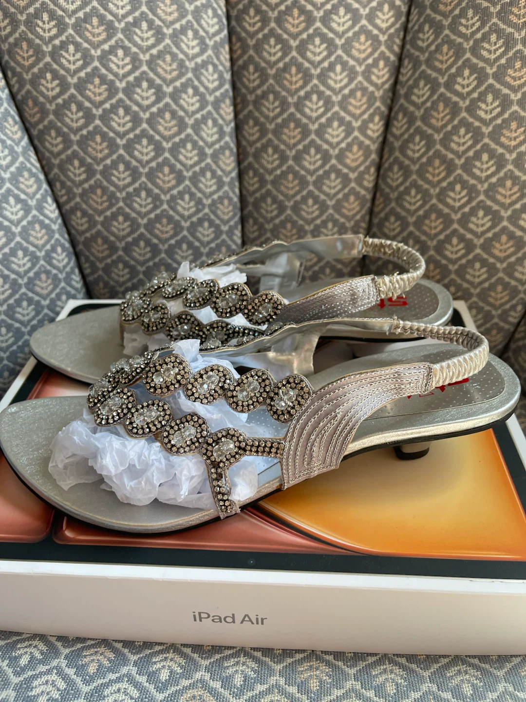 Silver Embellished Sandals